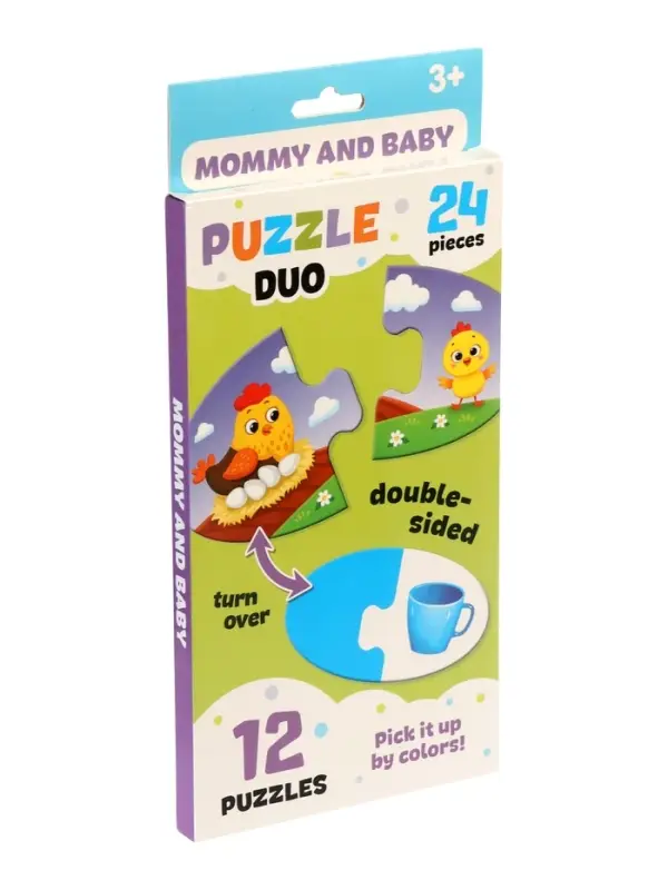 Large DUO puzzle, Mommy and baby, learning the colors