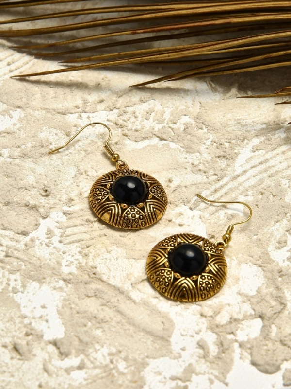 Серьги &laquo;Ажур&raquo; винтаж, цвет чёрный в чернённом серебре