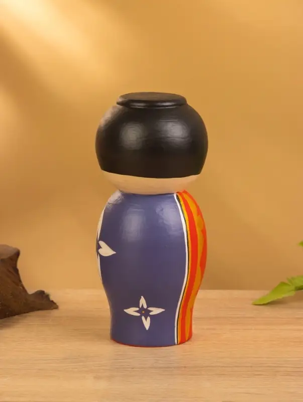 Деревянная кукла кокеши "Такаши" 7х7,5х15 см