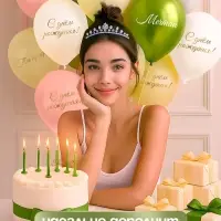 Воздушный шар латексный 12" &laquo;Ты прекрасна. Мечтай&raquo;, бежевый, желтый, персиковый, белый металлик, сал