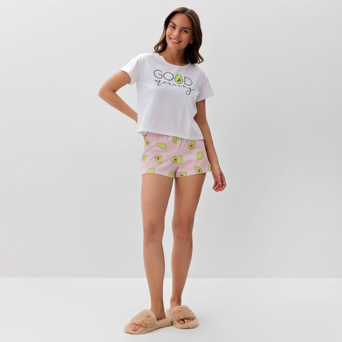 Пижама женская (футболка и шорты) KAFTAN Avocado р. 40-42, белый Пижама женская (футболка и шорты) KAFTAN Avocado р. 40-42, белый