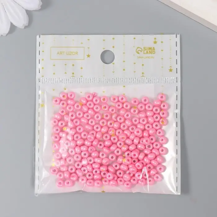 Бисер стекло 6/0 "Розовый щербет" 15 гр