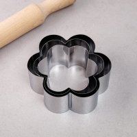 Набор форм для выпечки и выкладки &laquo;Цветок&raquo;, 12&times;12&times;5 см, нержавеющая сталь, 3 шт.