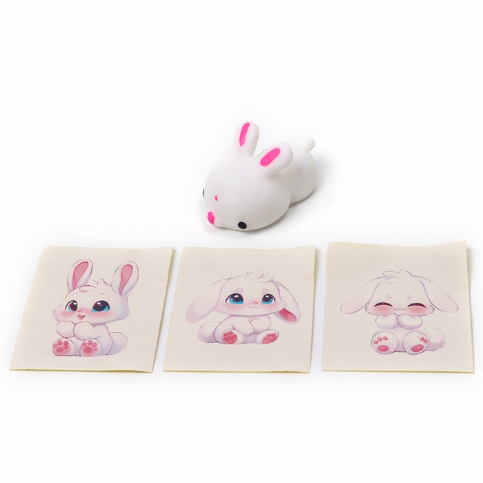 Антистресс сквиш мялка &laquo;Зайка&raquo;, с наклейки, в пакете