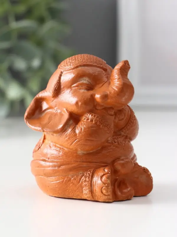 Фигура &laquo;Слон ничего не говорю&raquo;, 7&times;5.5&times;6 см, красная глина