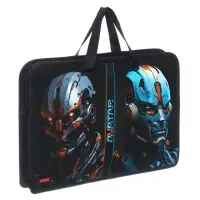 Папка с ручками А4, 340 х 245 х 35 мм, пластиковая, молния вокруг, Hatber "Аватар"