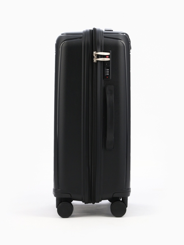 Чемодан 24", PP, 43*26*66, отд на молнии, код замок, 4 колеса, черный