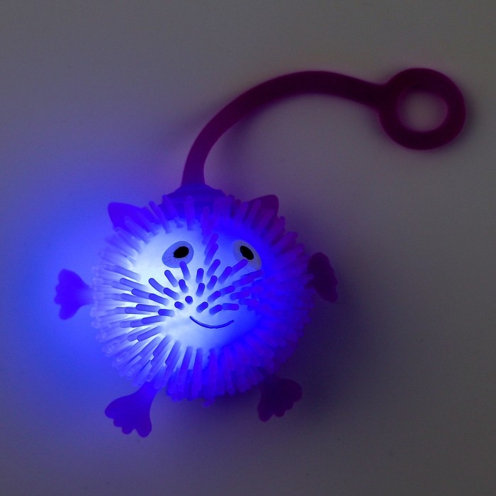 Мяч детский резиновый ёжка &laquo;Чудик с ножками и ручками&raquo;, световой, цвета МИКС