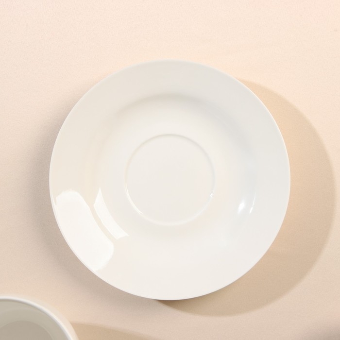 Чайная пара фарфоровая «Barista», 440 мл, белая Чайная пара фарфоровая «Barista», 440 мл, белая