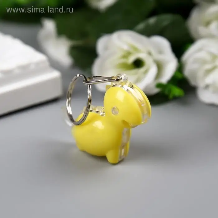 Фонарик брелок для ключей на кольце &laquo;Динозаврик-малыш&raquo;, мигает 3.5&times;2&times;3.5 см, МИКС