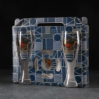 Набор &laquo;Золотой Герб России&raquo;, 2 бокала для пива 300 мл, пепельница