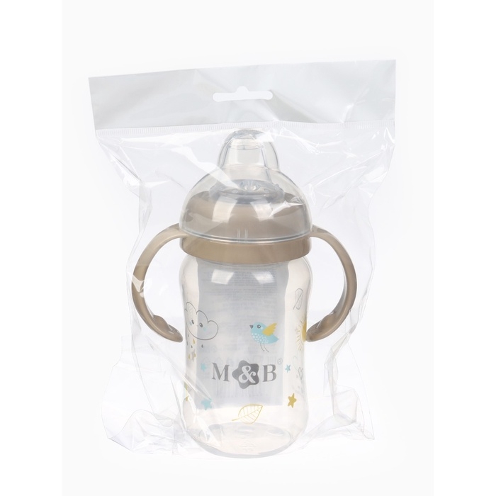 Поильник - непроливайка с силиконовым носиком, 270 мл., цвет бежевый