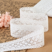 Кружево вязаное, 50 мм &times; 10 &plusmn; 1 м, цвет белый