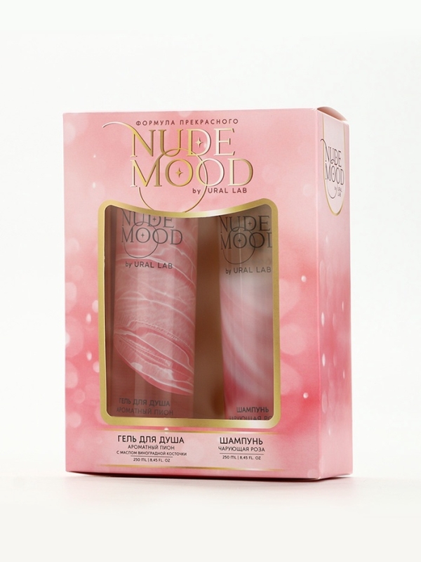Подарочный набор URAL LAB: гель для душа и шампунь для волос, 2х250 мл, аромат розы и пиона