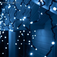 Гирлянда "Бахрома" 3 х 0.6 м , IP65, УМС, тёмная нить каучук, 108 LED, свечение белое, 220 В