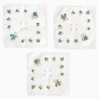 Платки носовые женские Экономь и Я "Полянка" 30*30 см, (набор 12 шт), рис. МИКС,100% пэ