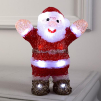 Светодиодная фигура &laquo;Дед Мороз&raquo; 7 &times; 20 &times; 7 см, акрил, 15 LED, батарейки ААх2 (не в комплекте), свечение белое