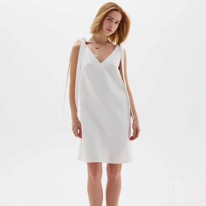 Платье женское MINAKU: Jeans Collection цвет молочный, размер 44 Платье женское MINAKU: Jeans Collection цвет молочный, размер 44