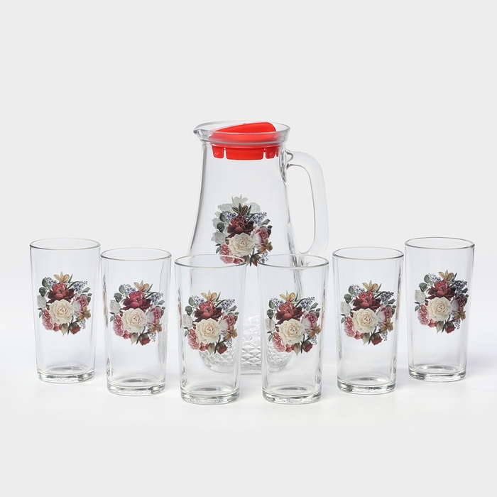 Набор питьевой &laquo;Романс&raquo;, 7 предметов: кувшин 1,5 л, стаканы 230 мл, 6 шт