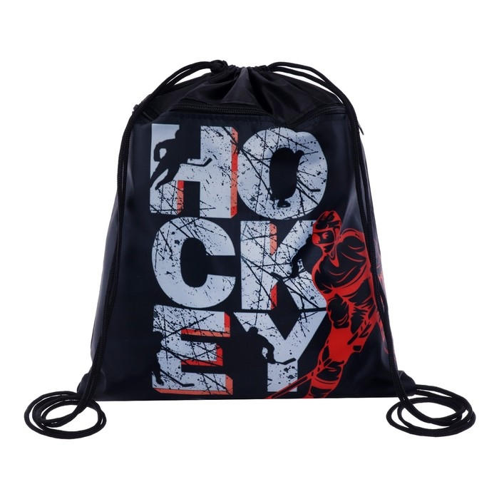 Мешок для обуви с карманом 420 х 340 мм, Calligrata МСО-7С, (мягкий полиэстер, плотность 210D), Мешок для обуви с карманом 420 х 340 мм, Calligrata МСО-7С, (мягкий полиэстер, плотность 210D), "Хоккей"