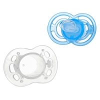 Соска - пустышка силиконовая ортодонтическая &laquo;Дино&raquo;, от 0 мес., с колпачком, цвет голубой