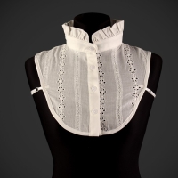 Воротник ложный стойка, ажурный, диаметр горловины = 46 см, 33 &times; 25,5 см, цвет айвори