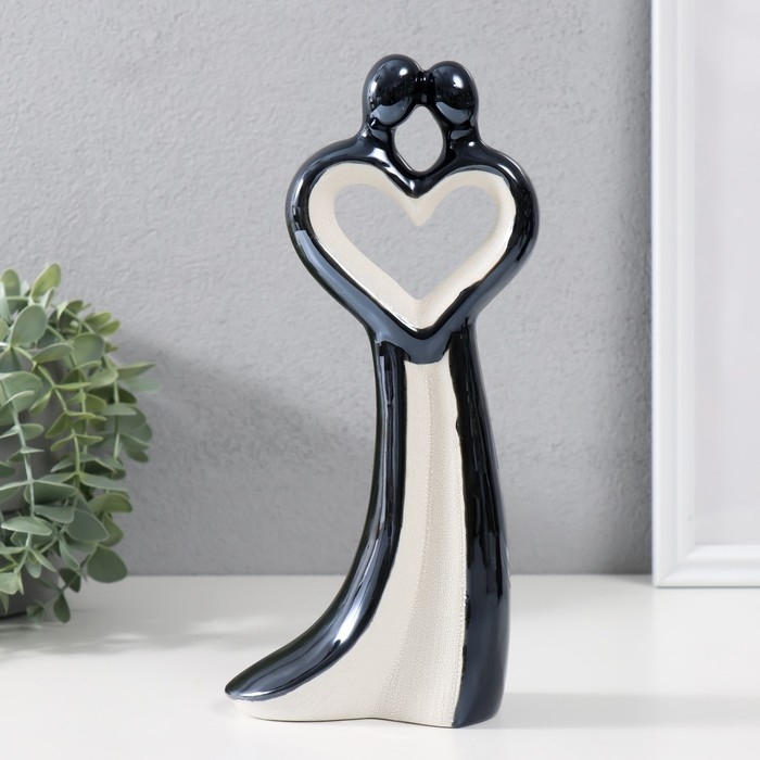 Сувенир керамика Сувенир керамика "Одна любовь на двоих" чёрно-белый 24х11,5х5,5 см