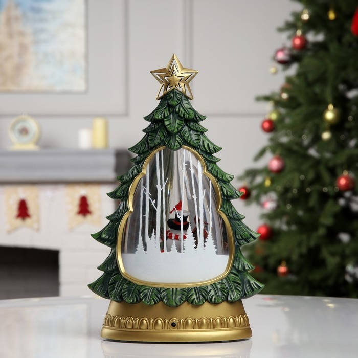 Фигура светодиодная &laquo;Новогодние мотивы&raquo;, 31.2х9.5х20.2 см, музыка, батарейки ААх3 (не в комплекте), USB, свечение тёплое белое