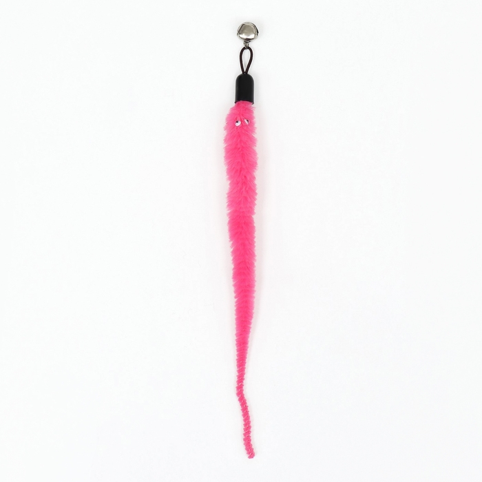 Игрушка-дразнилка для кошек "Змейка", с бубенчиком, розовая