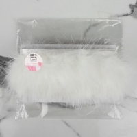 Тесьма с перьями марабу, 8-10 см, 5 &plusmn; 0,5 м, цвет белый