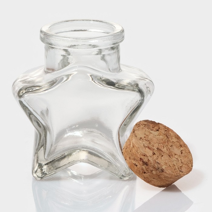 Набор стеклянных баночек для сыпучих продуктов с пробковой крышкой Доляна &laquo;Парфе. Звезда&raquo;, 50 мл, 6,6&times;6,8&times;3,9 см, 12 шт