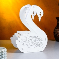 Кашпо деревянное "Лебедь", 17,5х11х24,5 см,дуб, белый Кашпо деревянное "Лебедь", 17,5х11х24,5 см,дуб, белый