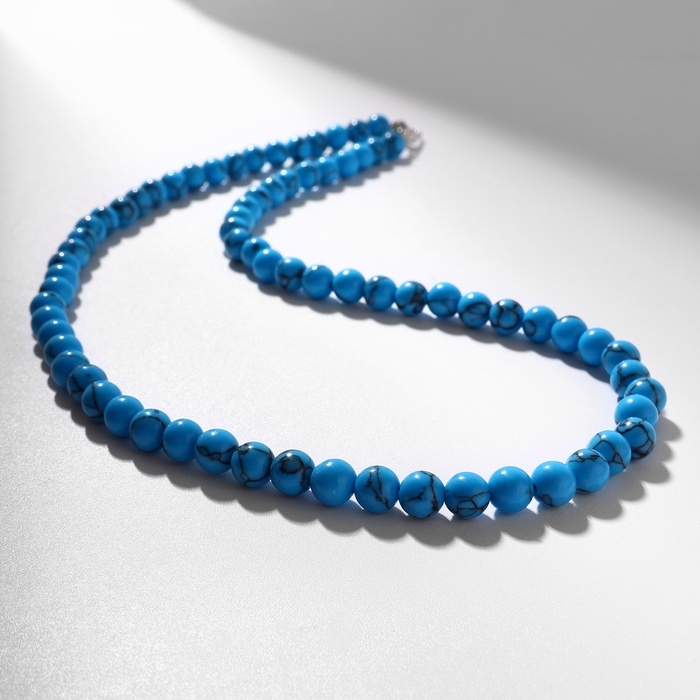 Бусы шар №6 &laquo;Бирюза новая&raquo;, 48 см