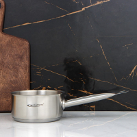 Ковш без крышки &laquo;Общепит&raquo;, 1 л, d=14 см, h=7 см, металлическая ручка, с теплораспределительным слоем, индукция