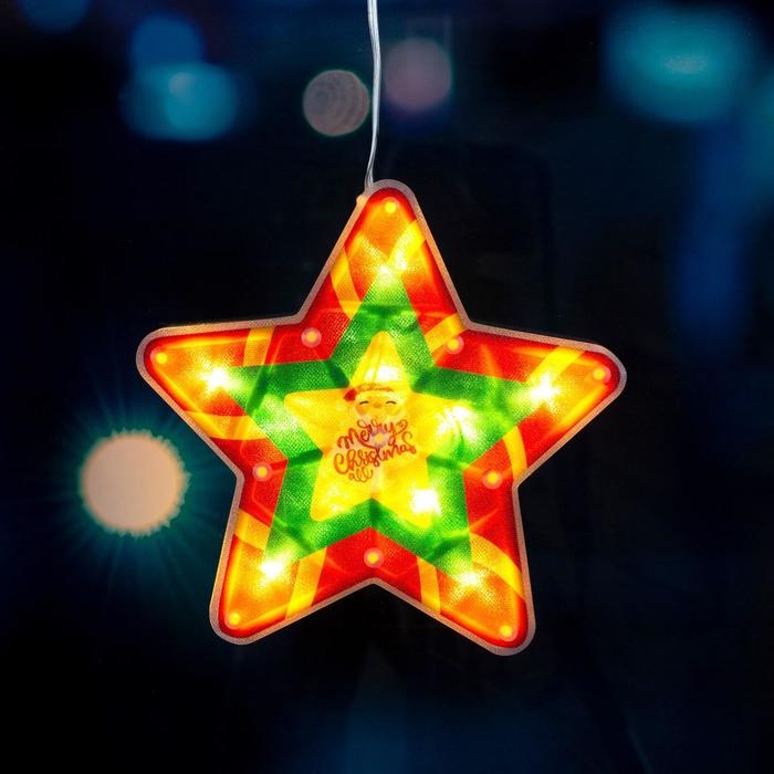 Светодиодная фигура на присоске «Звезда» 19 × 19 см, пластик, батарейки АААх3 (не в комплекте), свечение тёплое белое Светодиодная фигура на присоске «Звезда» 19 × 19 см, пластик, батарейки АААх3 (не в комплекте), свечение тёплое белое