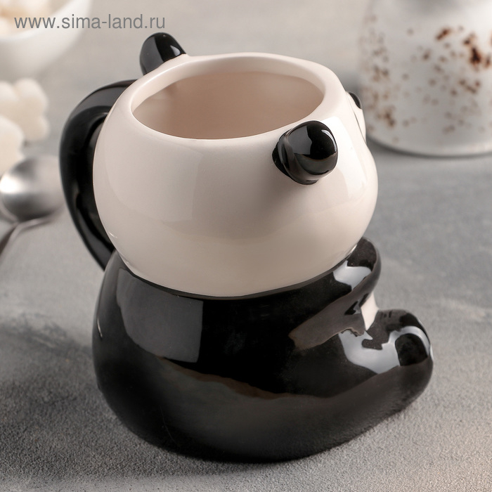 Кружка керамическая &laquo;Панда&raquo;, 480 мл, цвет белый и чёрный