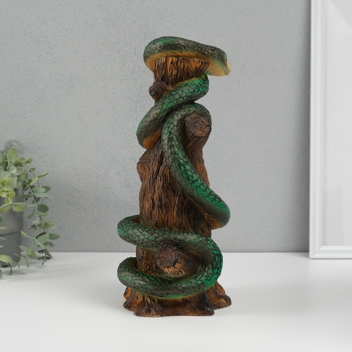 Новогодняя копилка Новогодняя копилка "Змея на пеньке" 33 х 14 х 15 см, зеленый