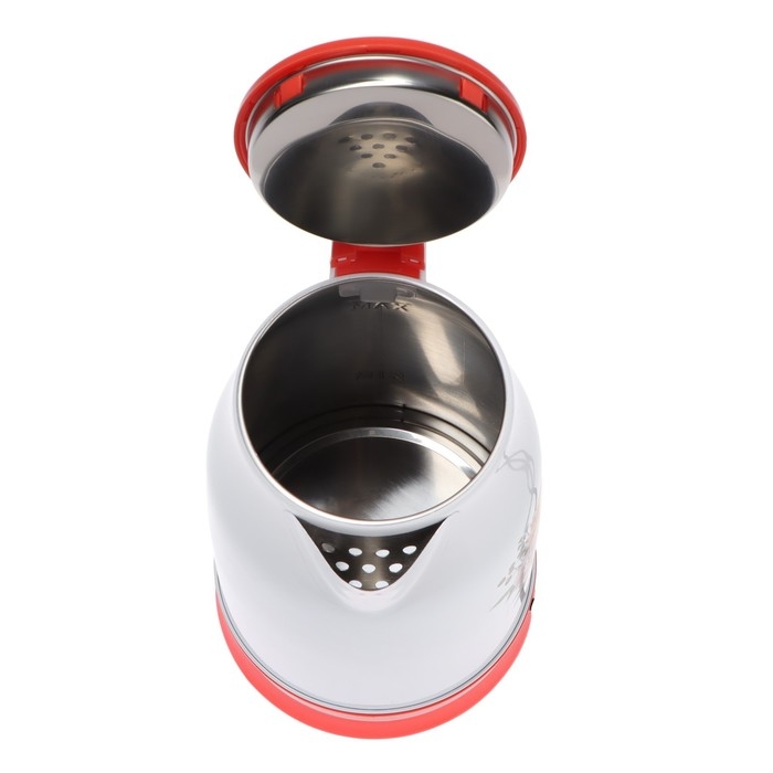 Чайник электрический МАТРЁНА MA-120, металл, 1.8 л, 1500 Вт, бело-оранжевый с рисунком Чайник электрический МАТРЁНА MA-120, металл, 1.8 л, 1500 Вт, бело-оранжевый с рисунком