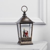 Светодиодная фигура &laquo;Фонарь с Дедом Морозом&raquo; 12 &times; 24 &times; 12 см, пластик, батарейки ААх3 (не в комплекте), USB, свечение тёплое белое