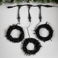 Гирлянда &laquo;Клип-лайт&raquo; 3 нити по 10 м, IP44, УМС, тёмная нить, 198 LED, свечение тёплое белое, 8 режимов, 24 В