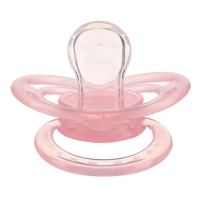 Соска- пустышка ортодотническая, с колпачком, +12 мес., розовый