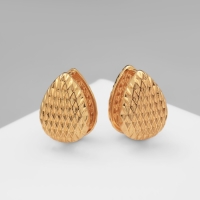 Серьги металл «Аккорд» орнамент, капля, цвет золото Серьги металл «Аккорд» орнамент, капля, цвет золото