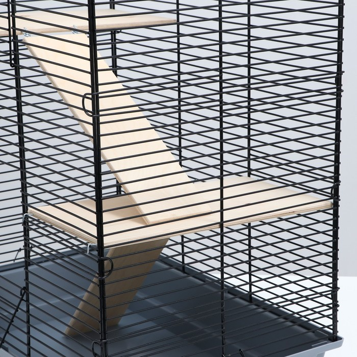 Клетка для шиншиллы (2 деревянные полки), 58 х 40 х 90 см микс цветов Клетка для шиншиллы (2 деревянные полки), 58 х 40 х 90 см микс цветов