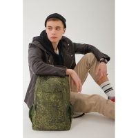 Рюкзак мужской, отдел на молнии, 3 наружных кармана, &laquo;ЗФТС&raquo;, цвет камуфляж/хаки