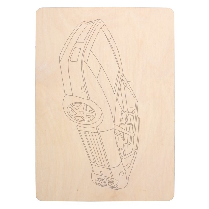 Набор досок для выжигания &laquo;Машинки&raquo; 5 шт. формат А4, 3 мм