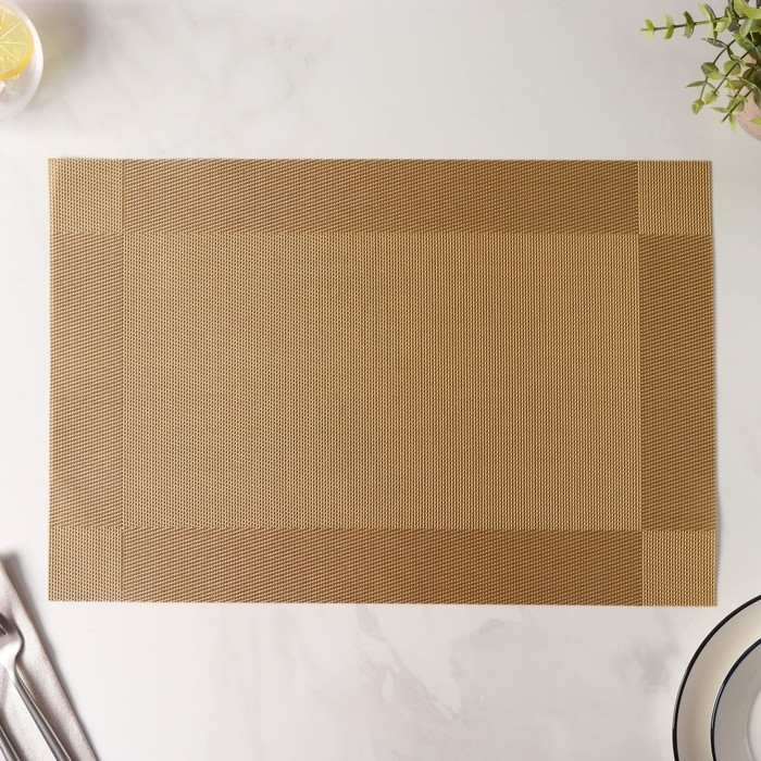 Салфетка сервировочная на стол Доляна &laquo;Шахматы&raquo;, 45&times;30 см, цвет карамельный