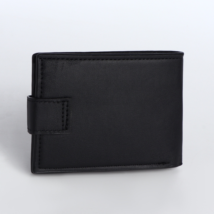 Портмоне мужское на кнопке, отдел для карт, монет, цвет чёрный Портмоне мужское на кнопке, отдел для карт, монет, цвет чёрный