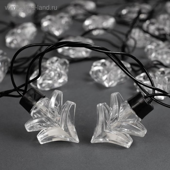 Гирлянда &laquo;Нить&raquo; 5 м с насадками &laquo;Ёлка&raquo;, IP44, тёмная нить, 40 LED, свечение розовое, 8 режимов, 220 В