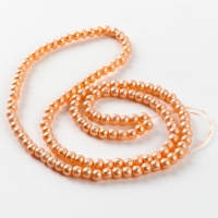 Бусины из стекла, набор 140 шт., размер 1 шт. 6 &mdash; мм, цвет оранжевый