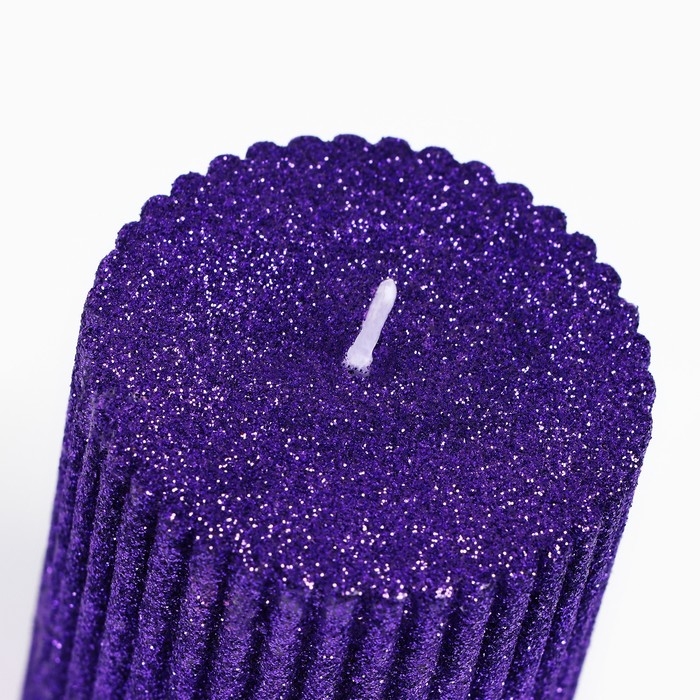 Новогодняя свеча-столбик с блестками &laquo;Новый год: Мечты сбываются&raquo;, 8,5 х 6 см